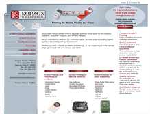 Tablet Screenshot of korzonscreenprinting.com